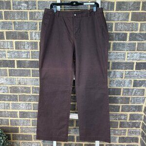 Womens EDDIE BAUER straight leg Mercer chino NWT brown 12 Short